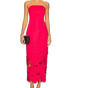 BNWT Leo Lin Zayna Applique Bustier Maxi Dress